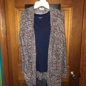 Red textured cardigan